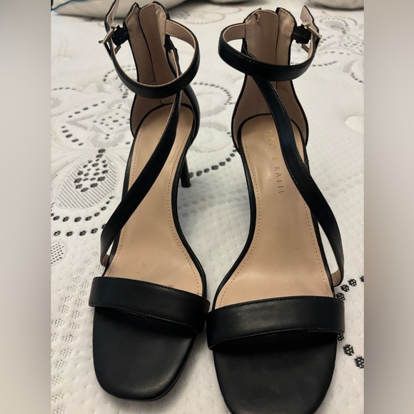 Kelly and Katie black strap heels. Like new. Worn once - Picture 1 of 3